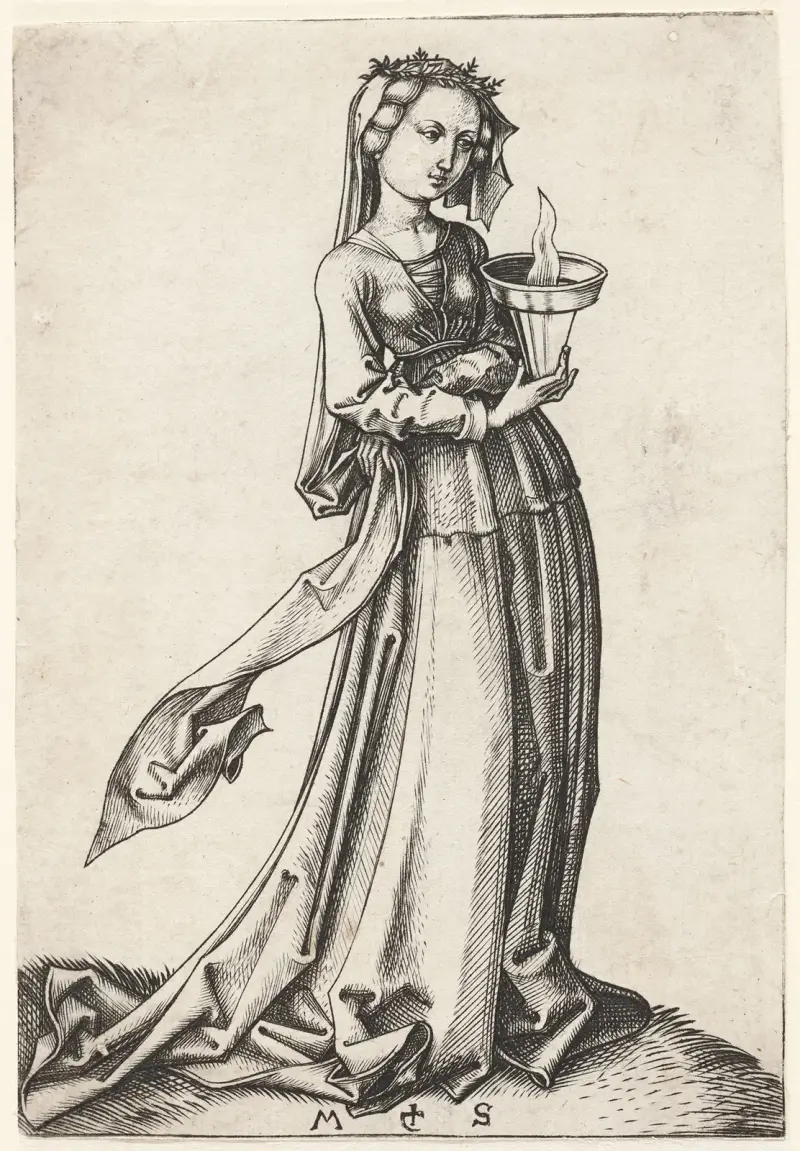 The fourth foolish Virgin, 1475 – nr 2 av Martin Schongauer