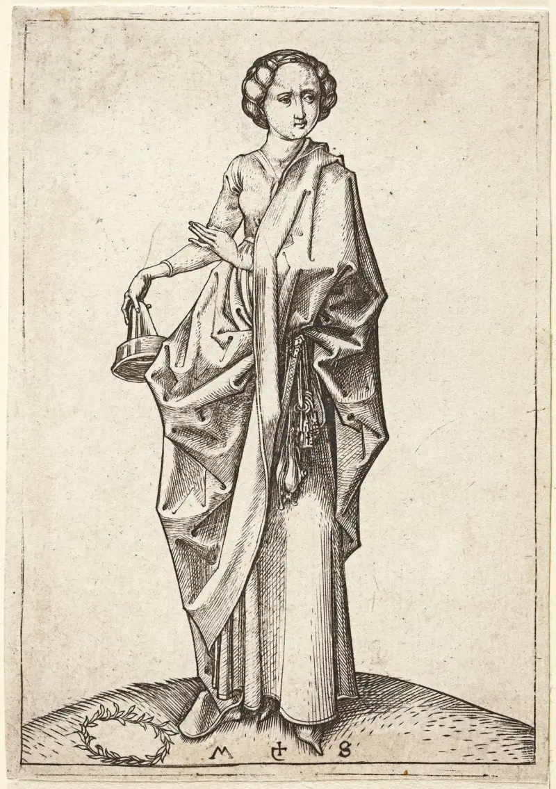 The fourth foolish Virgin, 1475 – nr 1 av Martin Schongauer