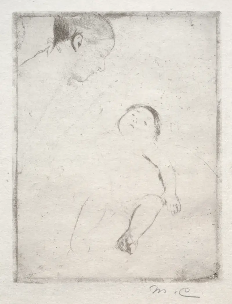 Bill Lying on his Mother’s Lap av Mary Cassatt