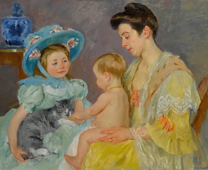 Children Playing with a Cat av Mary Cassatt