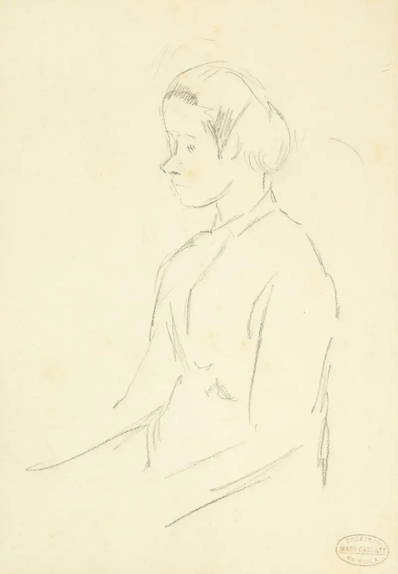 Femme assise de profil av Mary Cassatt