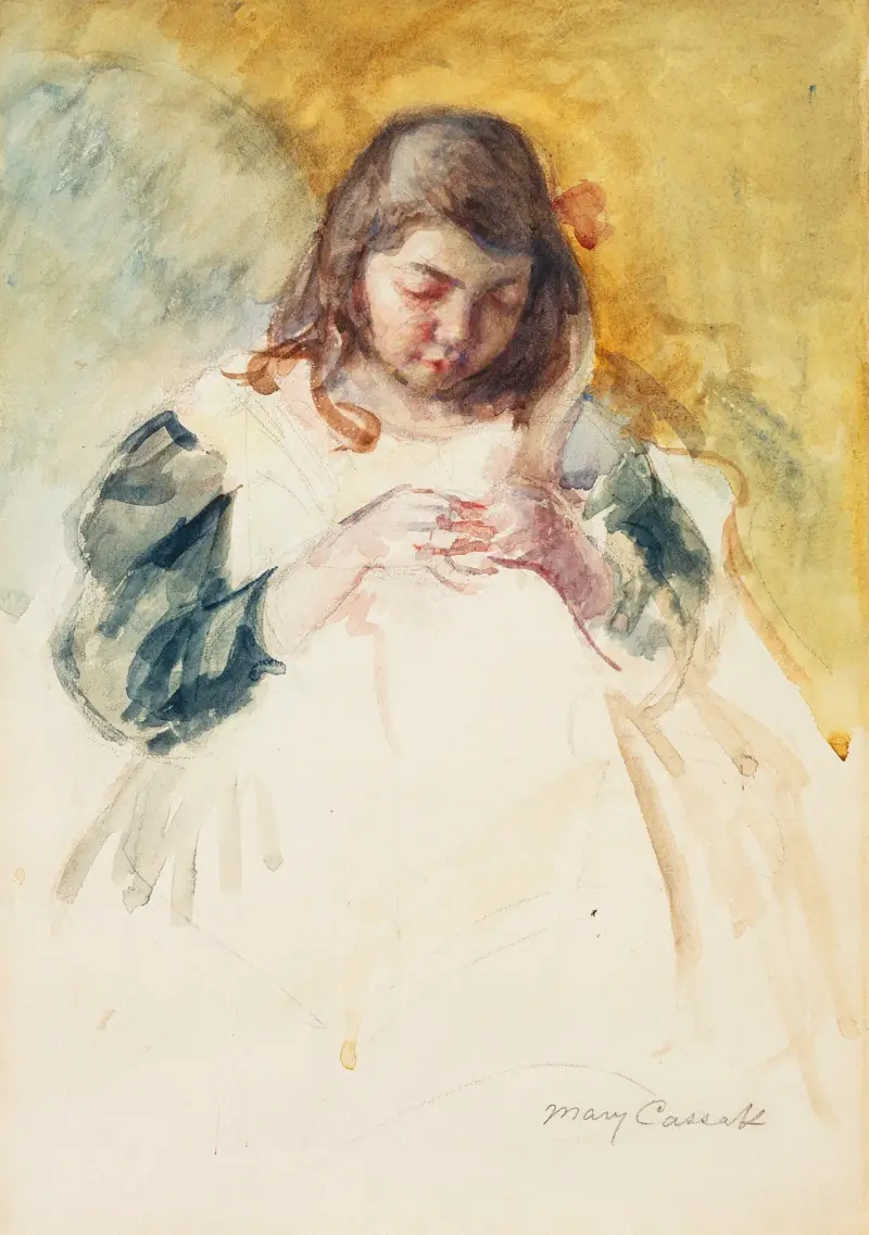 Françoise Sewing (No. 2) av Mary Cassatt