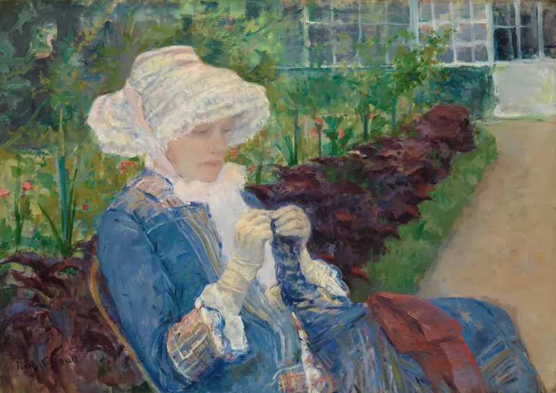 Lydia Crocheting in the Garden at Marly av Mary Cassatt