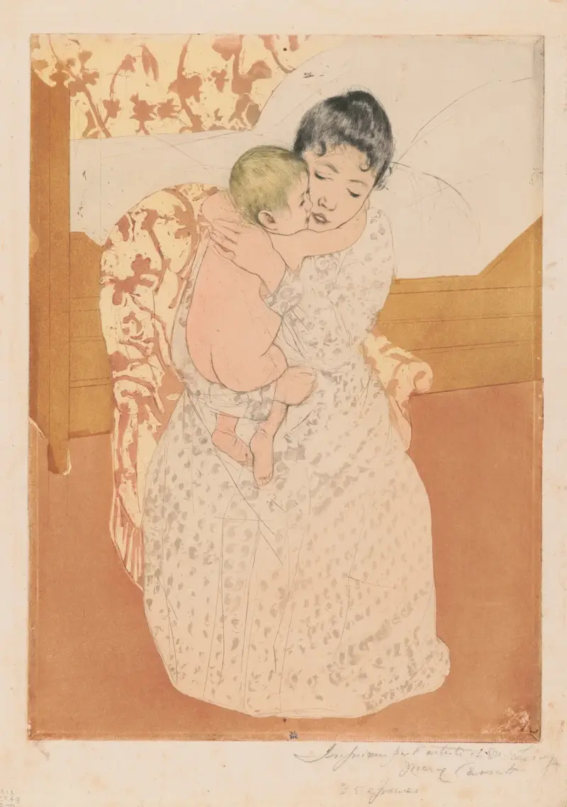 Mateřské mazlení, 1891, Mary Cassatt