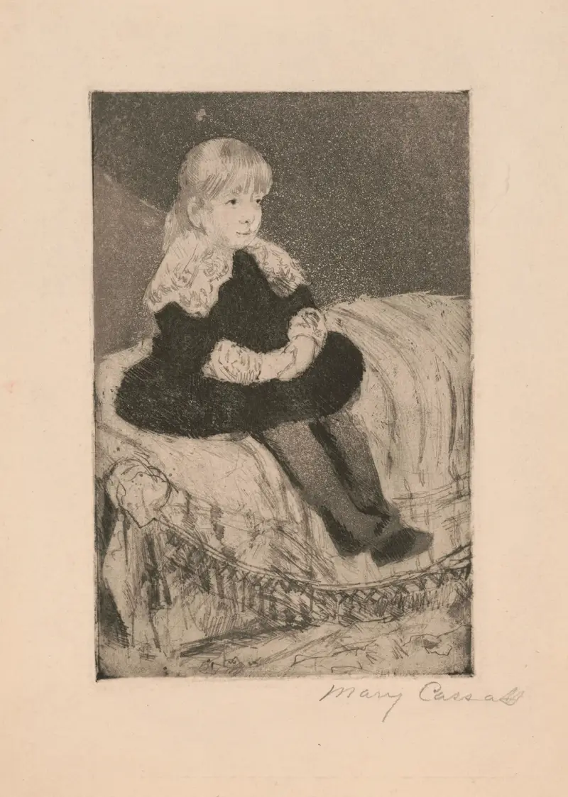 Mlle Luquet seated on a couch av Mary Cassatt
