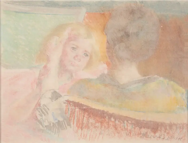Mother Combing Sara’s Hair (No. 2) av Mary Cassatt