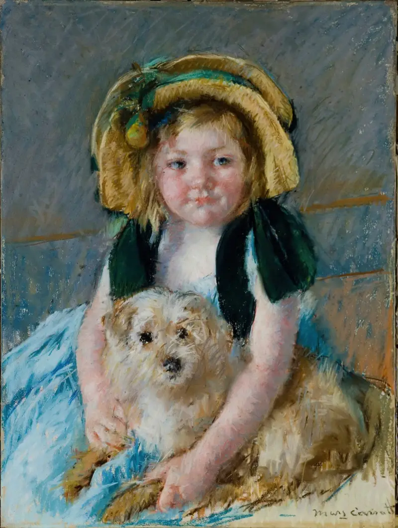Sara avec son chien av Mary Cassatt
