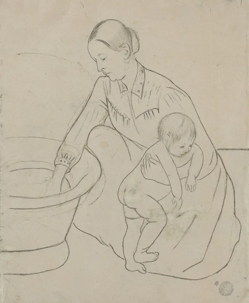 Koupel (verso), 1890 – Nr. 3, Mary Cassatt