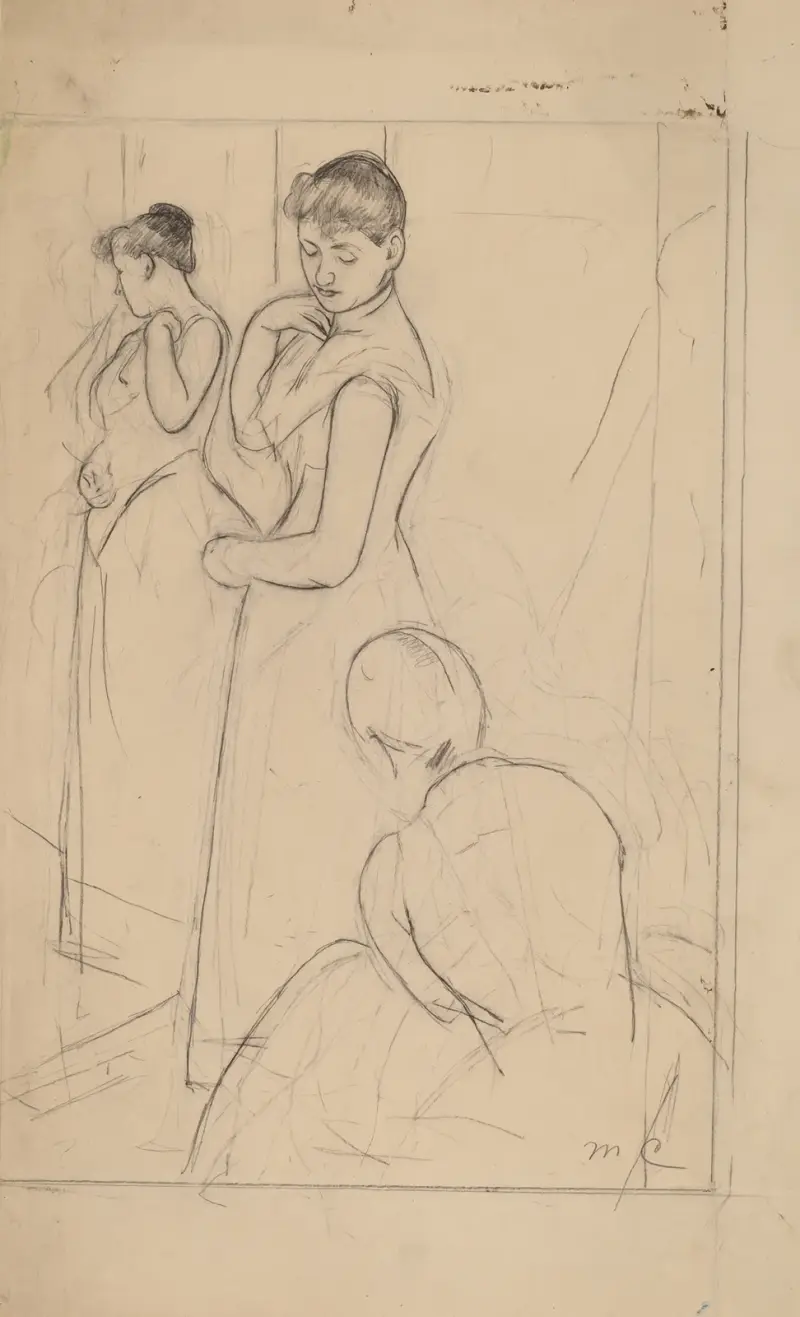 Die Anprobe, 1890 von Mary Cassatt