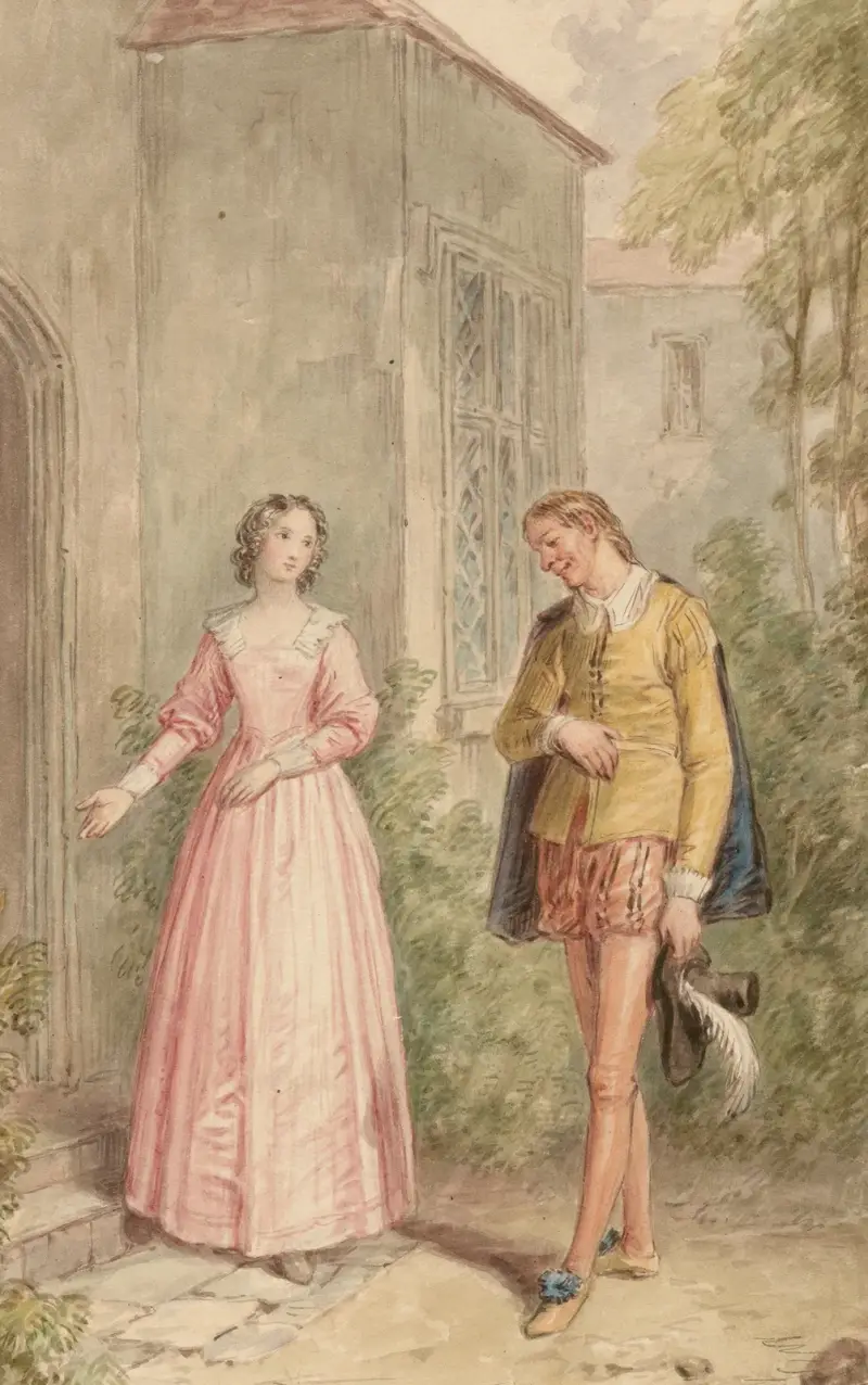 Illustration till Shakespeares Muntra fruarna i Windsor – akt 1, scen 1 – nr 2 av John Massey Wright