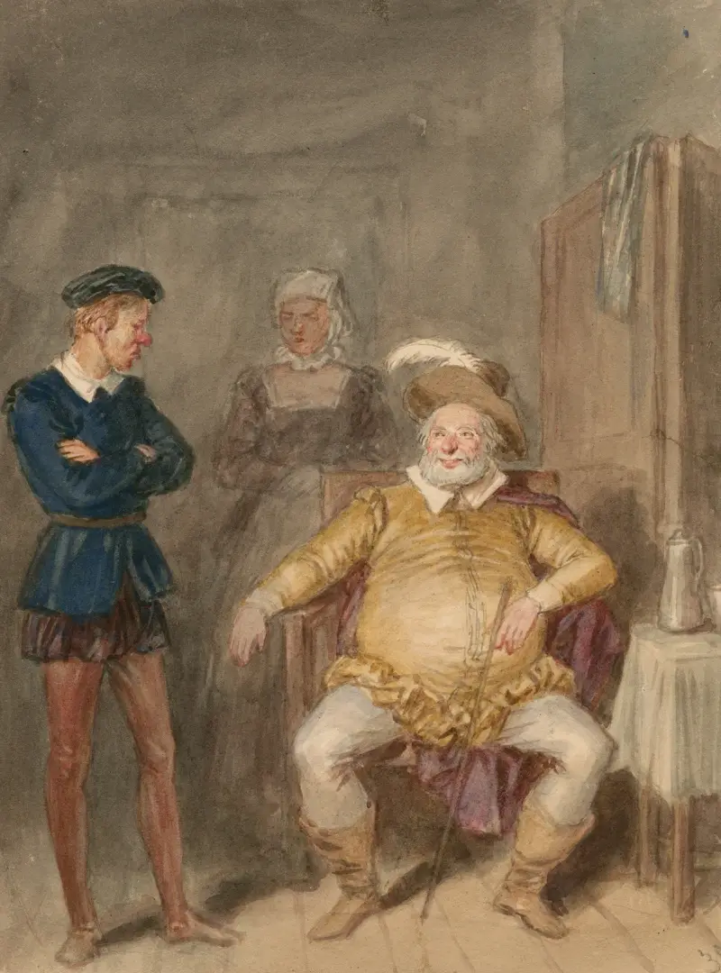 Illustration till Shakespeares Falstaff-pjäser Pl.06 av John Massey Wright
