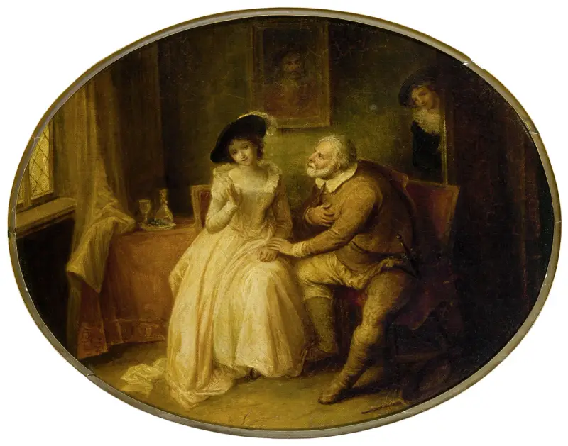 Fru Ford och Falstaff av John Massey Wright