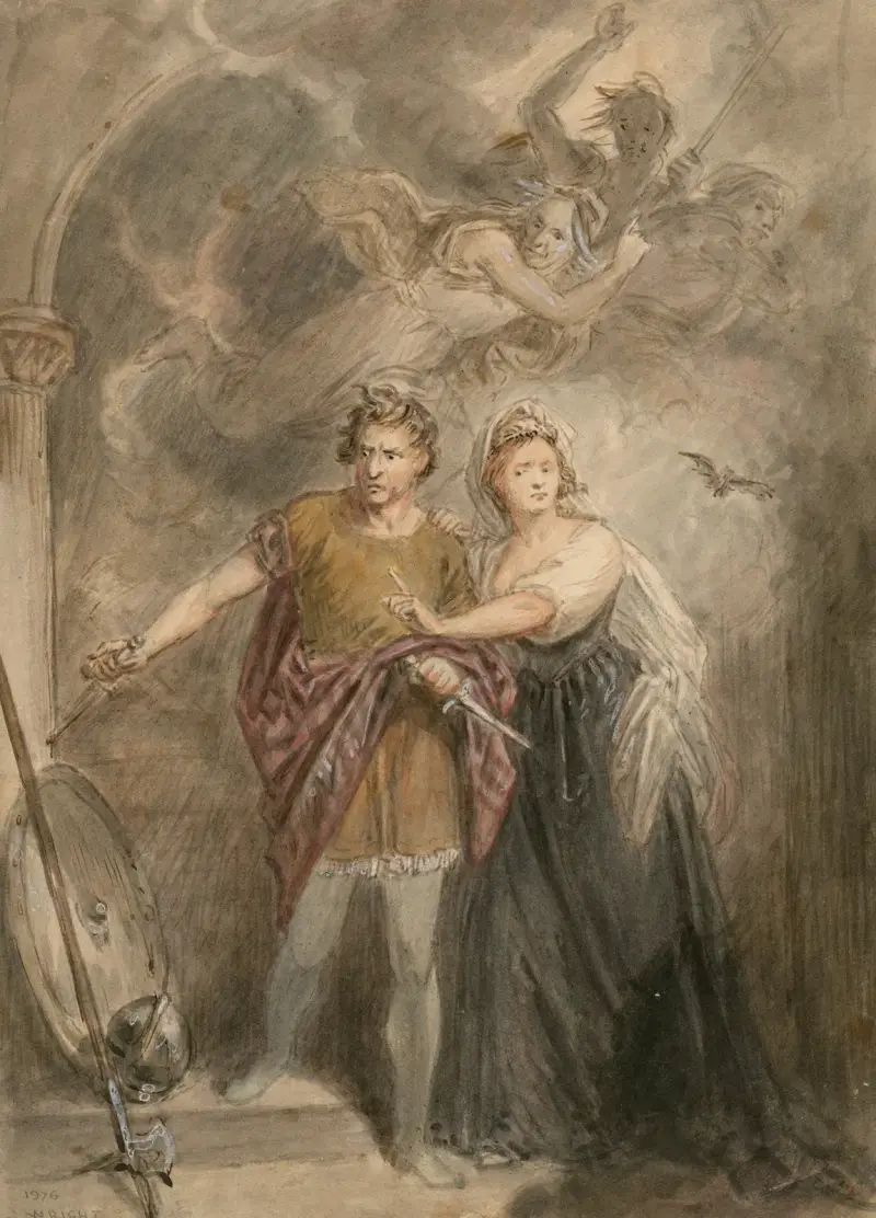 Scener ur Macbeth 4 av John Massey Wright