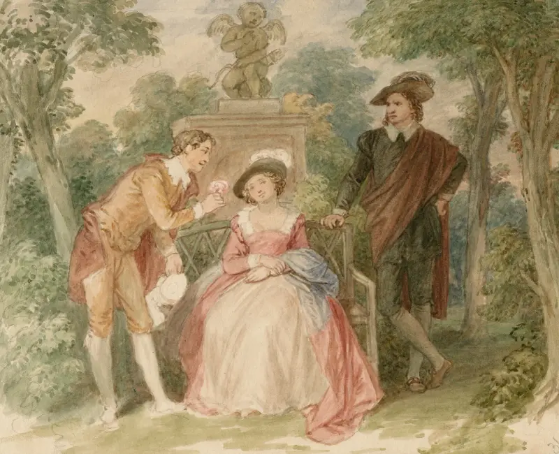 Scener ur Två gentlemän från Verona 3 av John Massey Wright