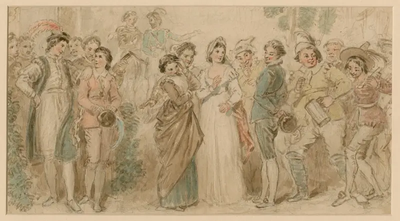 Figurerna i tre av Shakespeares komedier av John Massey Wright