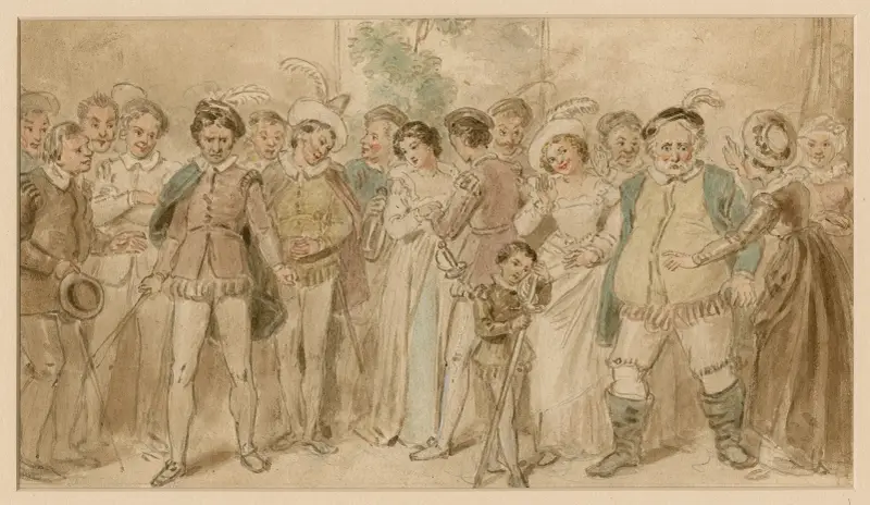 Figurerna i tre av Shakespeares komedier av John Massey Wright