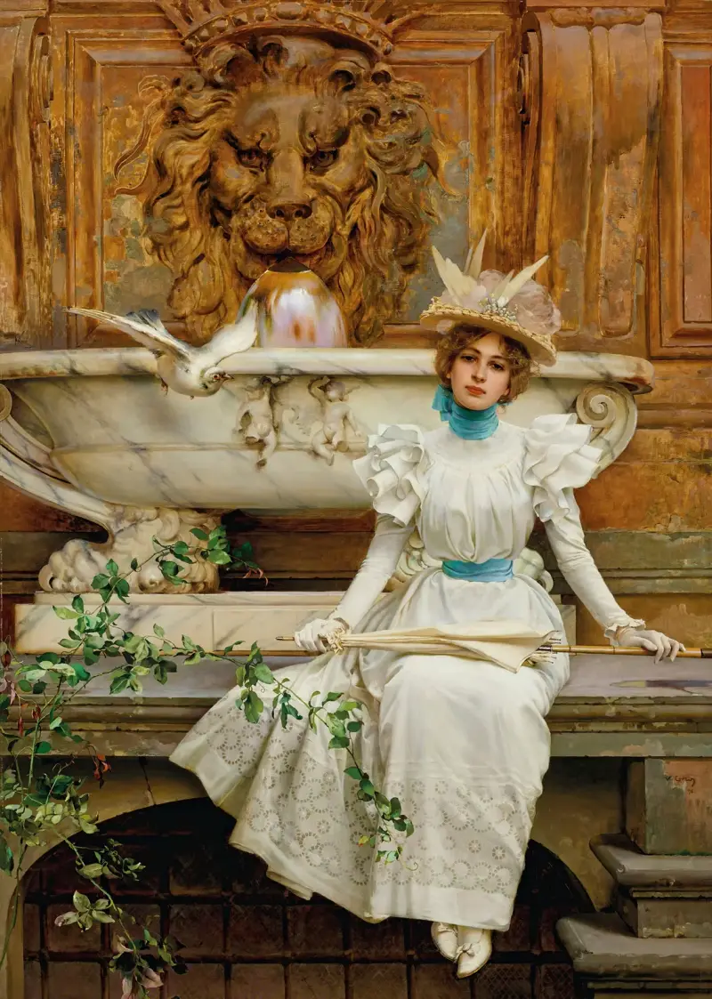 Alla fontana (Die zwei Tauben) von Vittorio Matteo Corcos