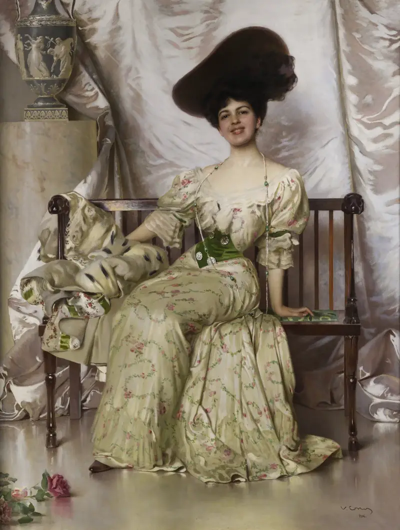 Portrait of the Contessa Nerina Pisani Volpi di Misurata. av Vittorio Matteo Corcos