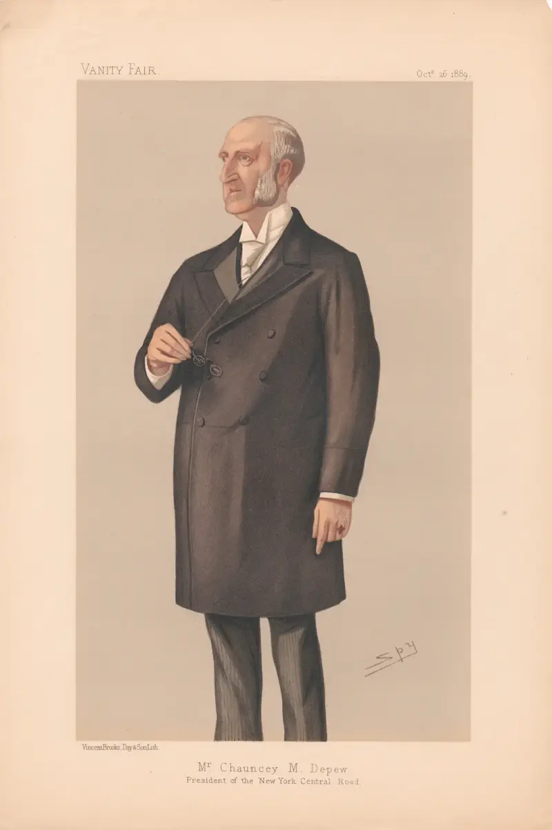 Amerikaner. Präsident der New York Central Road. Mr. Chauncey M. Depew. 29. Oktober 1889 von Leslie Matthew Ward
