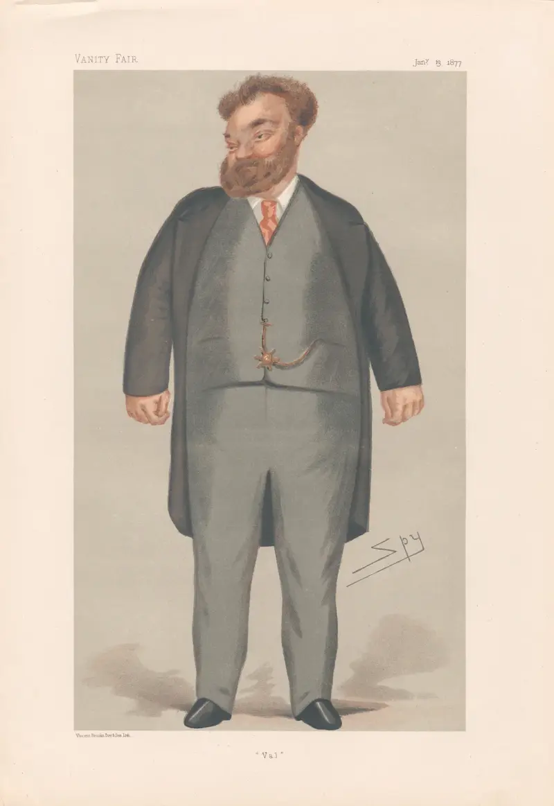 Artists. ‘Val’. Mr. Valentine C. Prinsep. 13 January 1877 av Leslie Matthew Ward