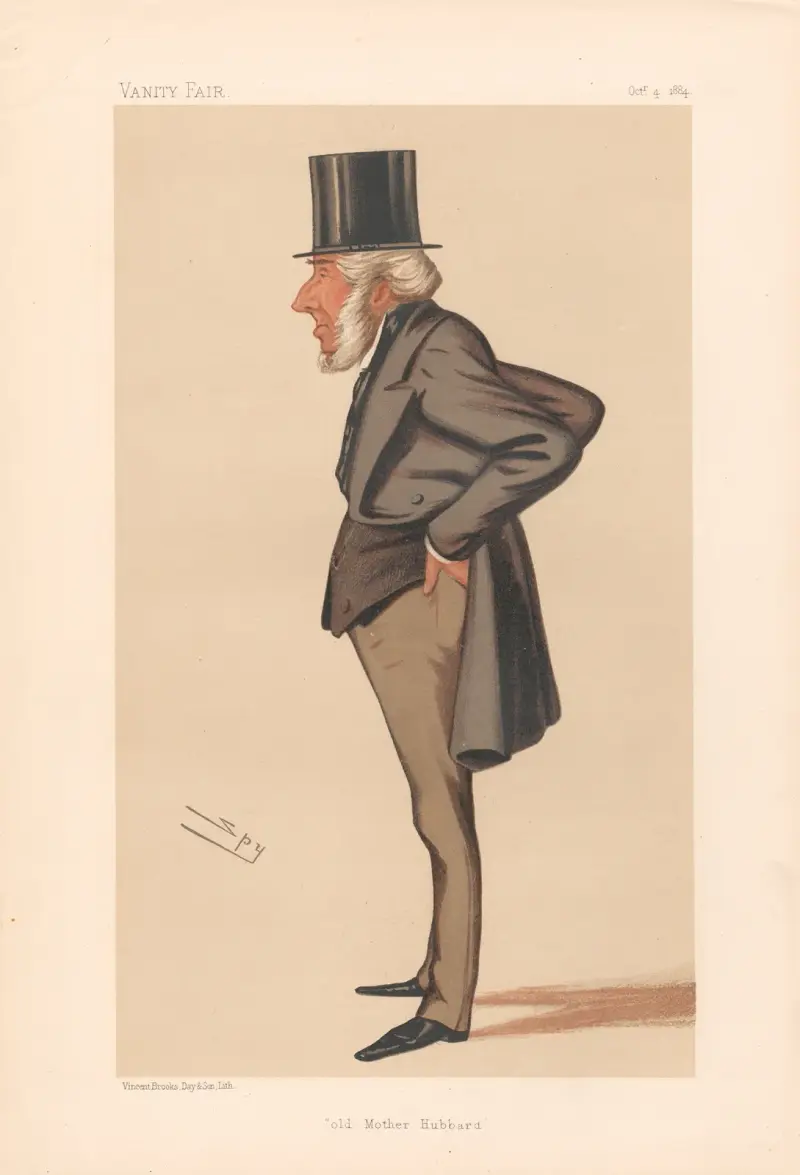Bankers and Financiers. ‘Old Mother Hubbard’. The Rt. Hon. John Jellibrand Hubbard. 4 October 1884 av Leslie Matthew Ward