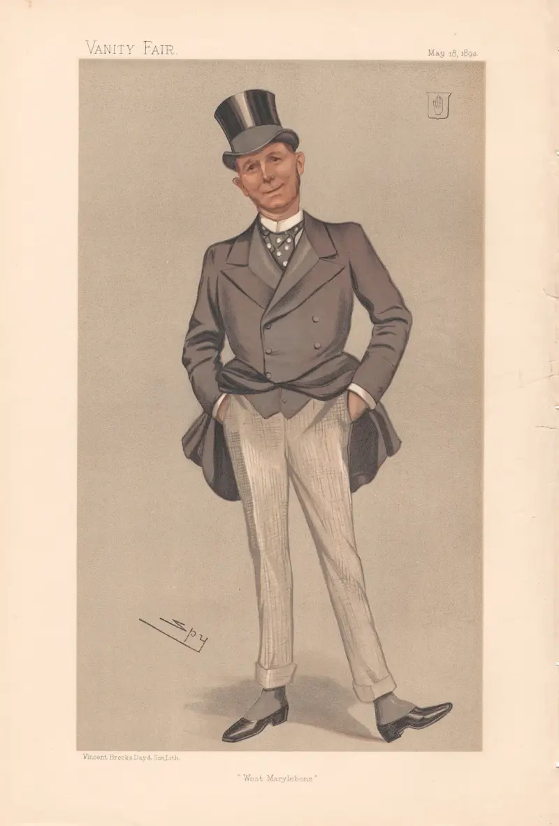 Businessmen and Empire Builders. ‘West Marylebone’. Sir Frederick Seager Hunt, Bart. 18 May 1893 av Leslie Matthew Ward
