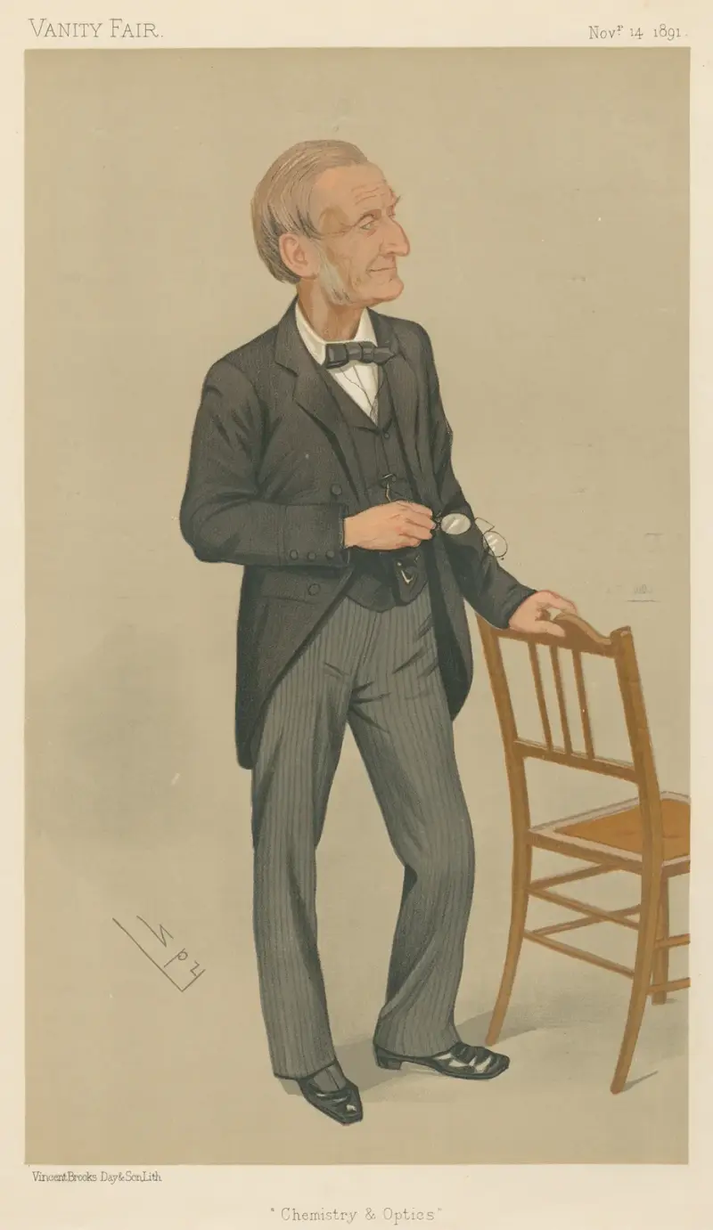 Ärzte und Wissenschaftler. ‚Chemie und Optik‘. John Hall Gladstone. 14. November 1891 von Leslie Matthew Ward