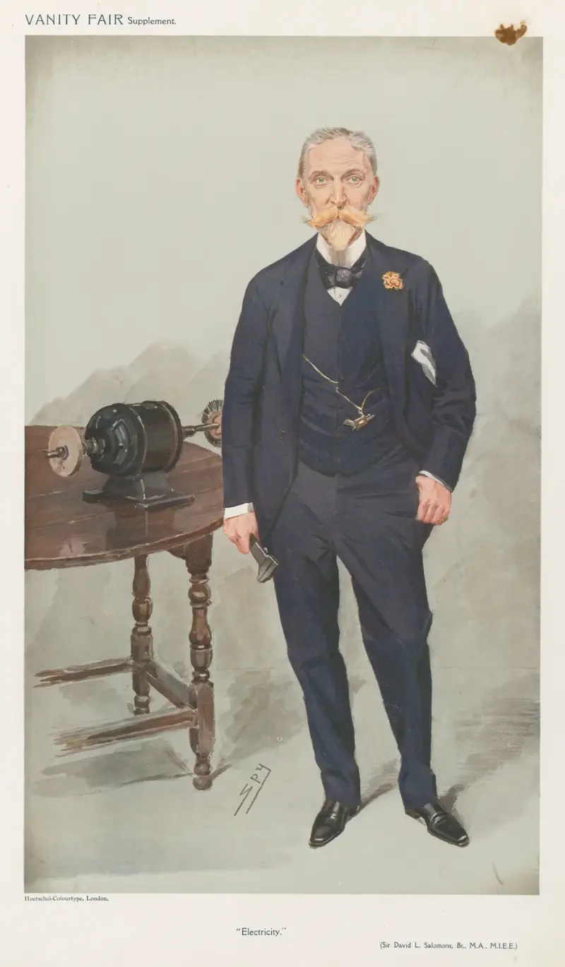 Ärzte und Wissenschaftler. „Elektrizität“. Sir David L. Salomons von Leslie Matthew Ward