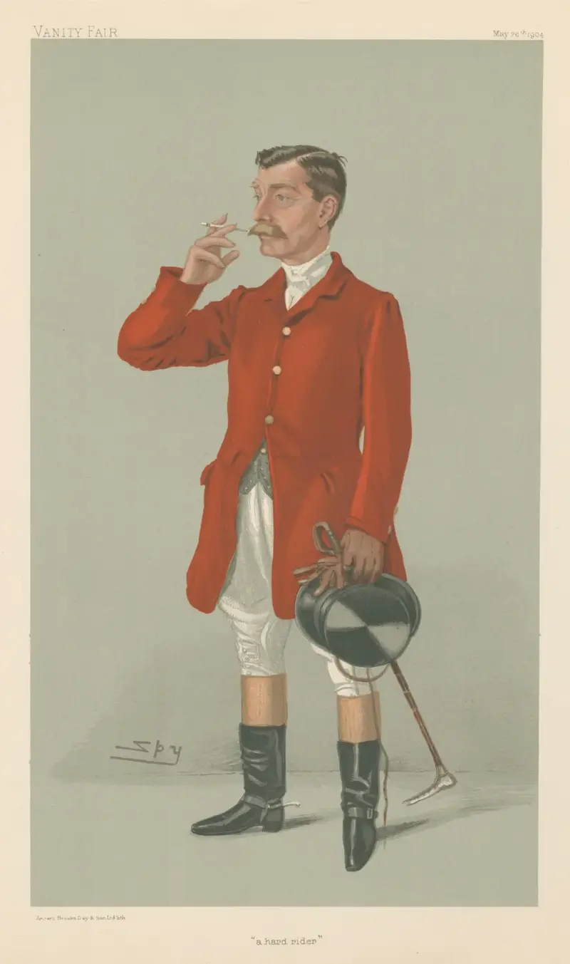 Fox Hunters. ‘a hard rider’. Mr. Athur James. 26 May 1904 av Leslie Matthew Ward