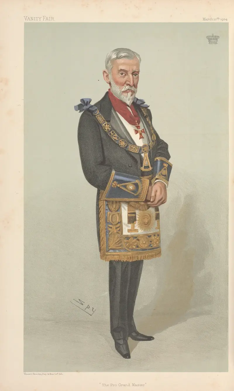 Svobodní zednáři; „The Pro Grand Master“, hrabě z Amherstu, 10. března 1904, Leslie Matthew Ward