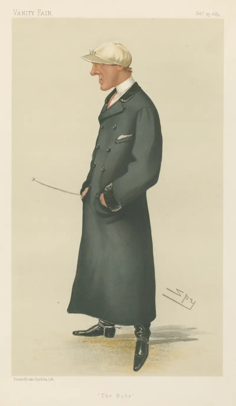 Jockeys; ‘The Baby’, Mr. Arthur Coventry, February 23, 1884 av Leslie Matthew Ward