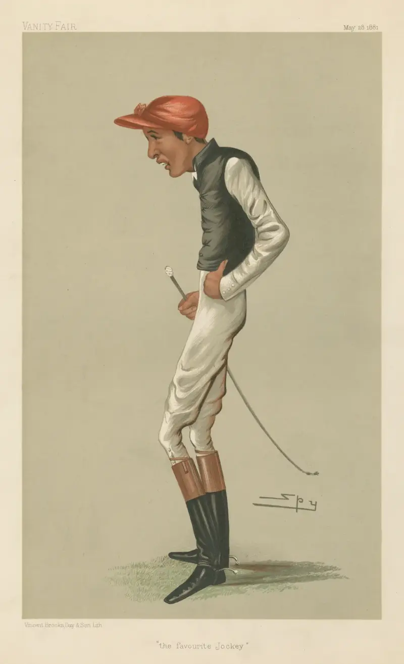 Jockeys; 'Favoritjockeyn', Fred Archer, 28 maj 1881 av Leslie Matthew Ward