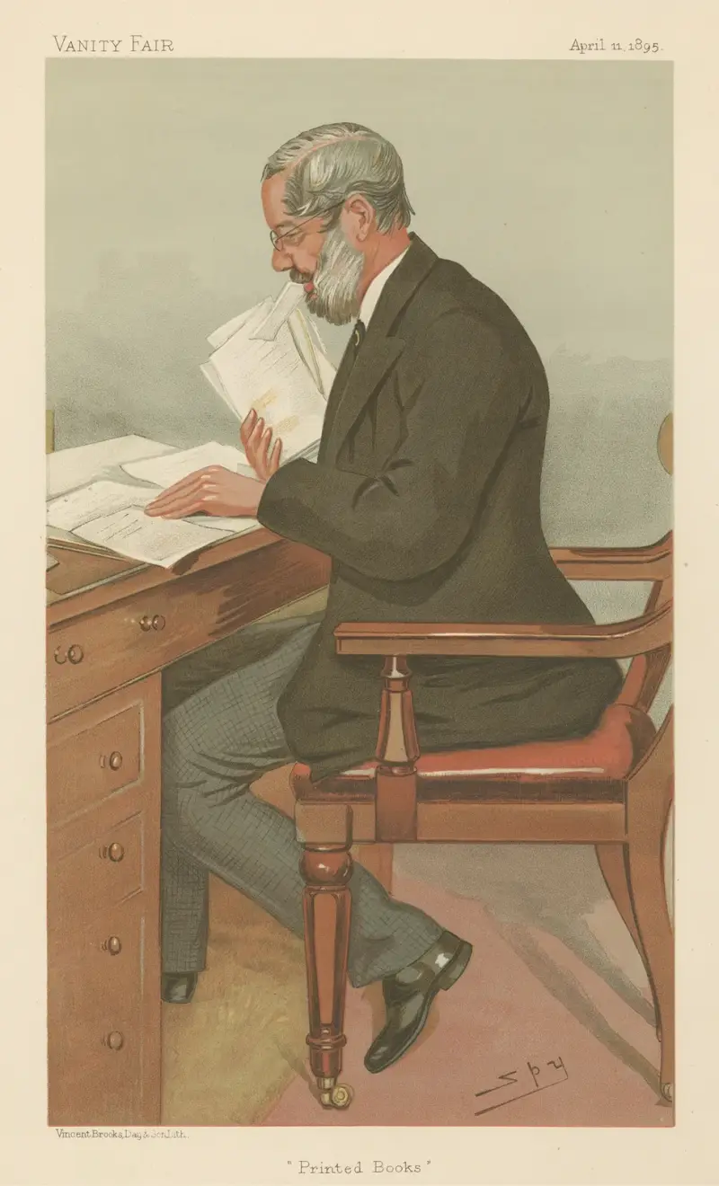 Literary; ‘Printed Books’, Dr. Richard Garnett, April 11, 1895 av Leslie Matthew Ward