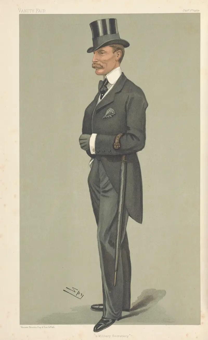 Militär och marin; 'A Military Secretary', överste Douglas Frederick Rawdon Dawson, 1 januari 1903 av Leslie Matthew Ward