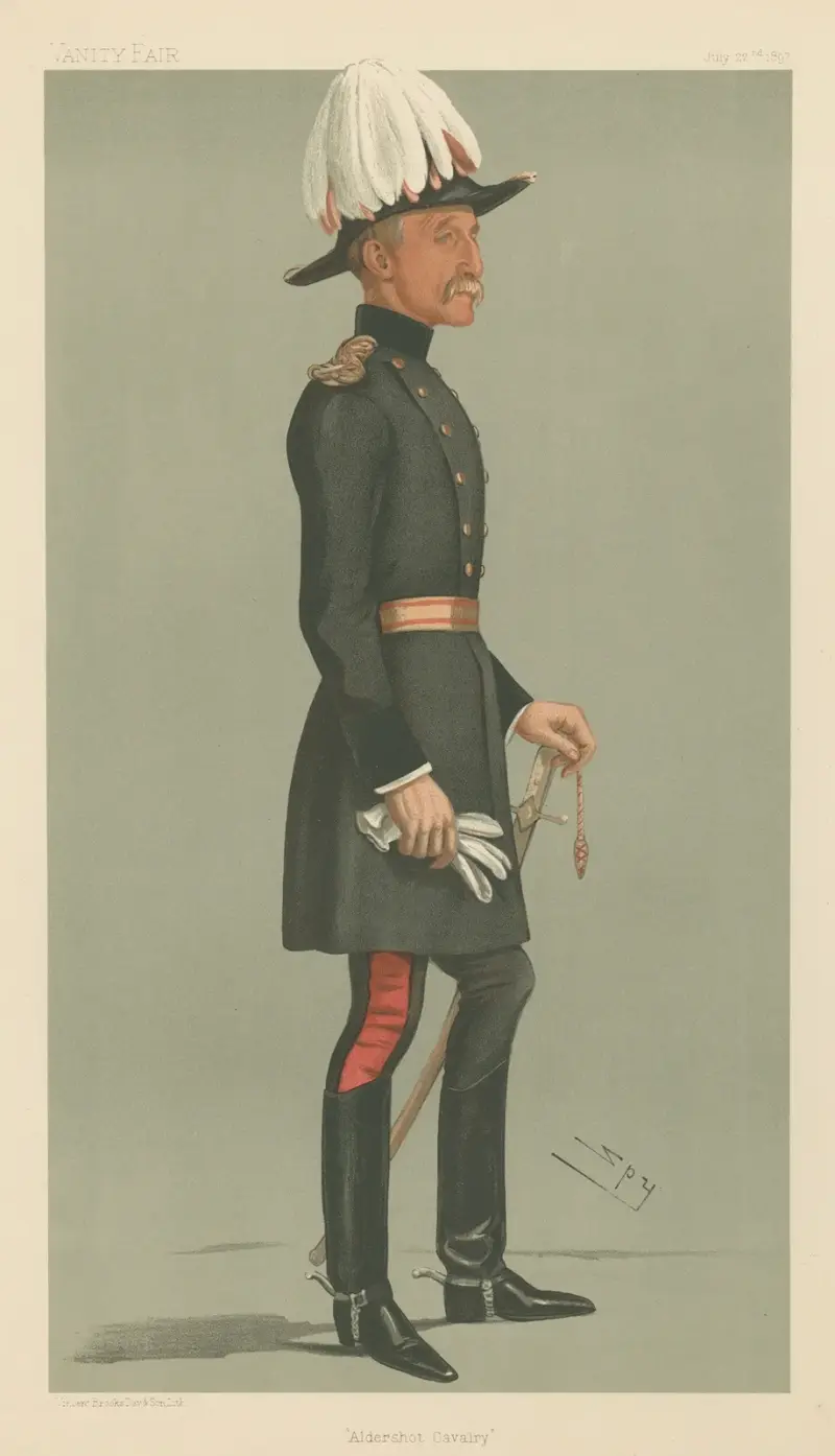 Militärt och marin; 'Aldershot Calvary', generalmajor Reginald Talbot, 22 juli 1897 av Leslie Matthew Ward