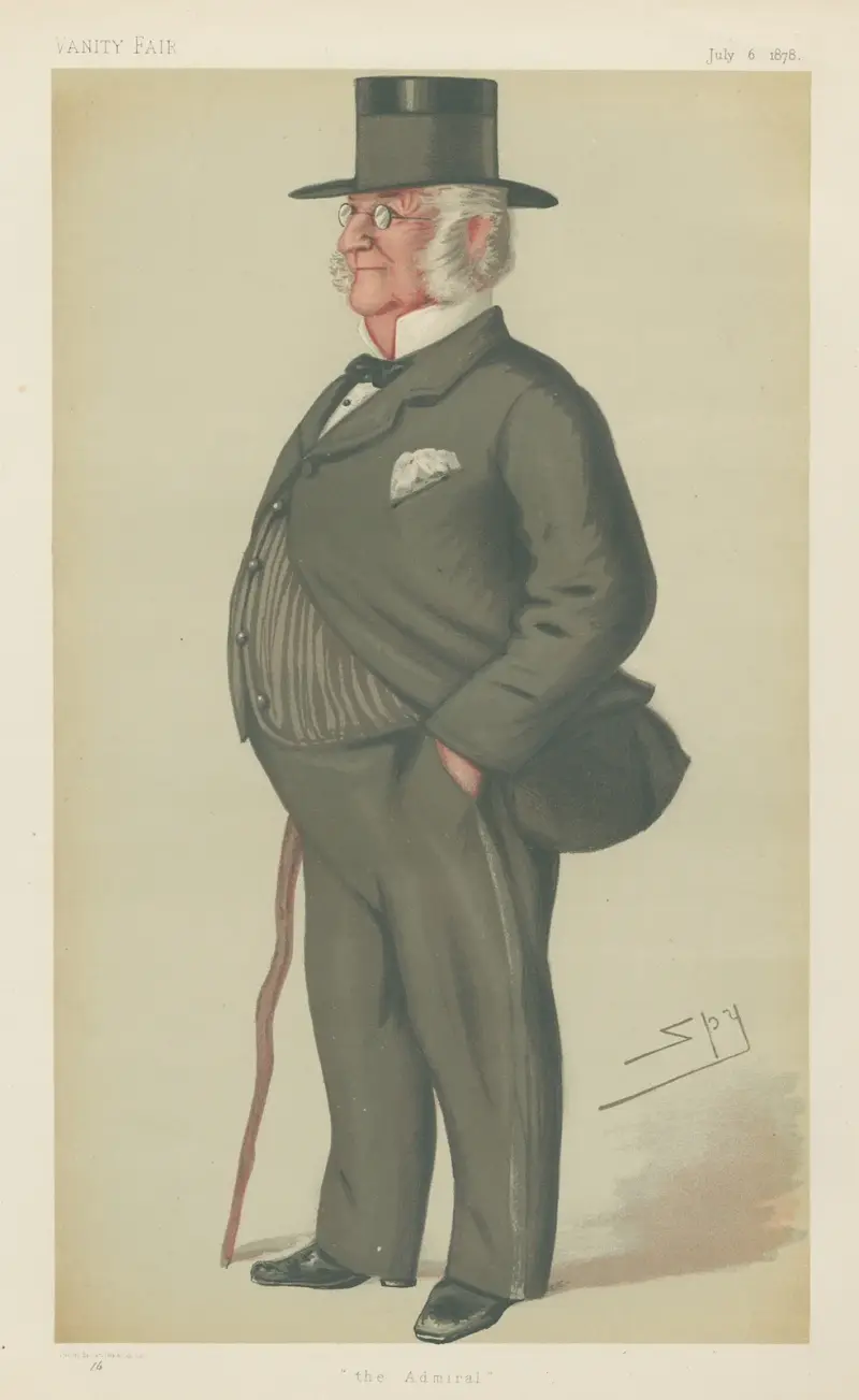 Militärt och marinen; 'The Admiral', Sir James Dalrymple Horn Elphinstone, 6 juli 1878 av Leslie Matthew Ward