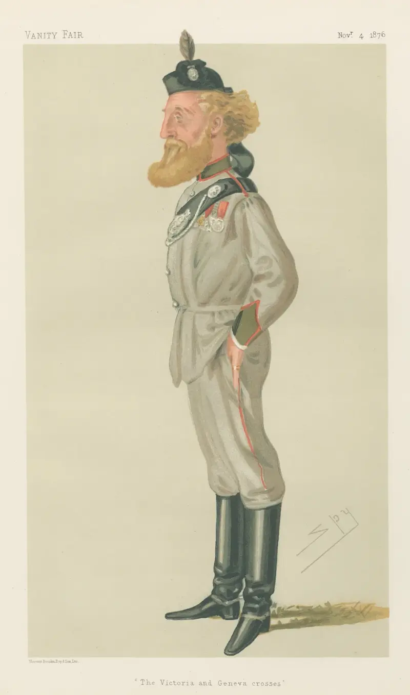 Militär och marin; 'Victoria- och Genèvekorsen', överste Robert James Lloyd Lindsay, 4 november 1876 av Leslie Matthew Ward