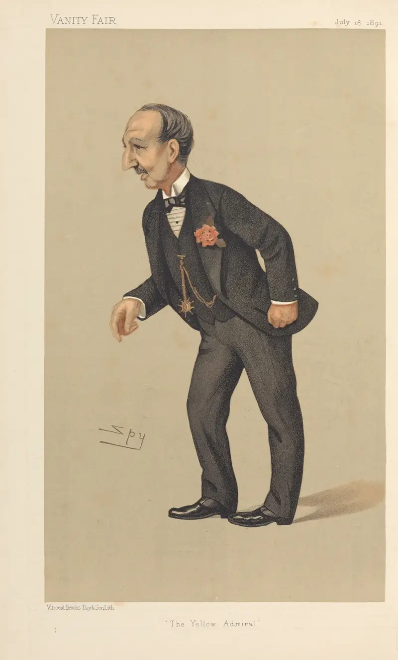 Válečné námořnictvo; „Žlutý admirál“, kontradmirál Edward Field, 18. července 1891, Leslie Matthew Ward