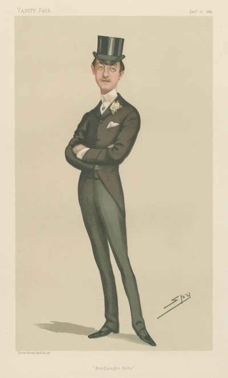 Politiker – 'Bradlaughs baby.' The Hon. Charles Robert Spencer. 10 december 1881 av Leslie Matthew Ward