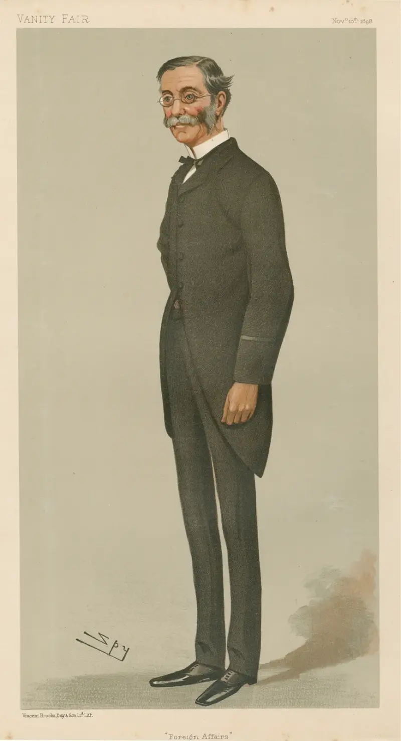 Politiker – 'Utrikesfrågor'. Sir Thomas Henry Sanderson. 10 november 1898 av Leslie Matthew Ward