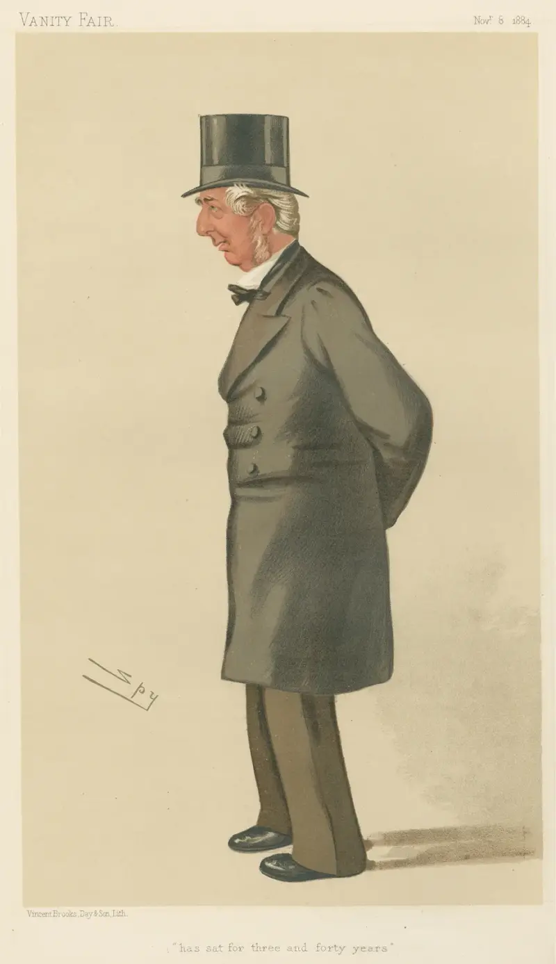 Politicians – ‘Has set for three and forty years.’ Mr. Frederick Winn Knight. 8 November 1884 av Leslie Matthew Ward
