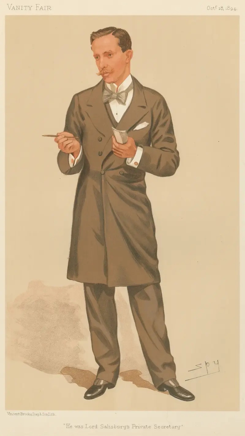 Politicians – ‘He was Lord Salisbury’s Private Secretary.’ The Hon. Schomberg Kerr McDonnell. 18 October 1894 av Leslie Matthew Ward