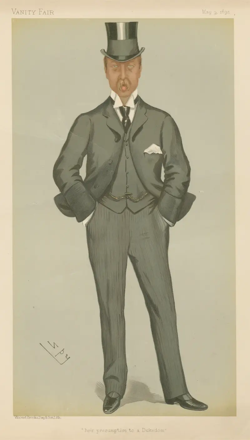 Politicians – ‘Heir presumptive to a Dukedom’. Mr. Victor Cavendish. May 9, 1896 av Leslie Matthew Ward
