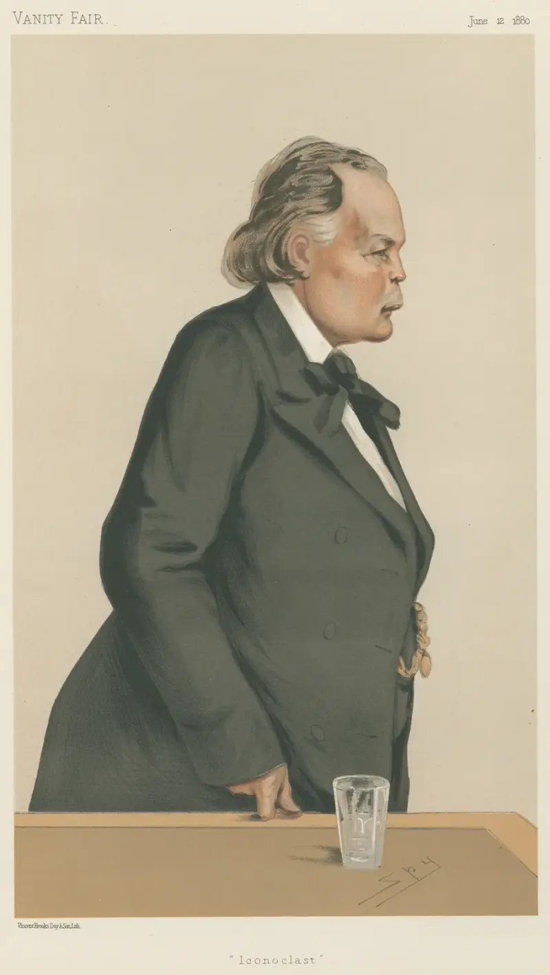 Politiker – 'Inkonoklast'. Mr. Charles Bradlaugh. 12 juni 1880 av Leslie Matthew Ward