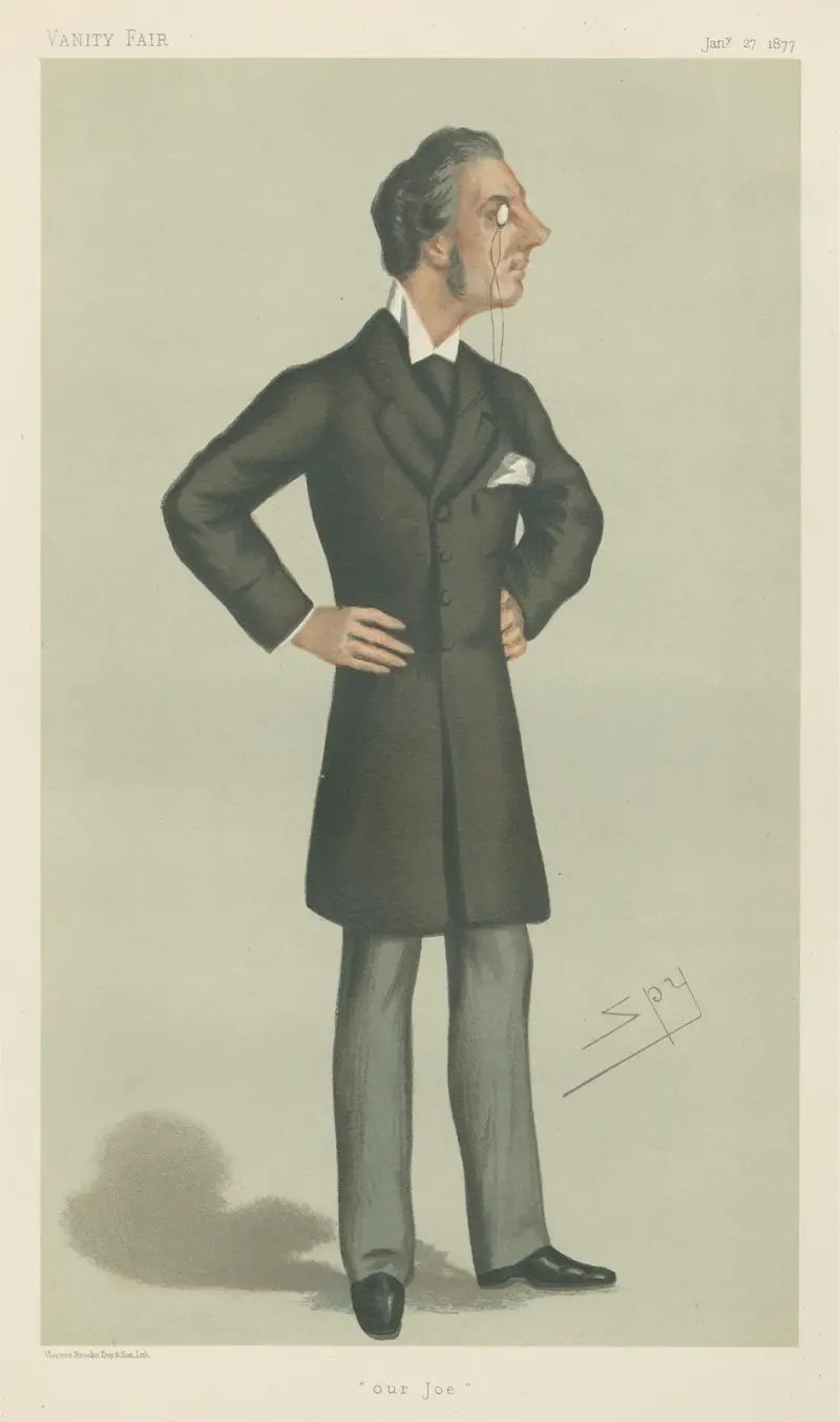 Politiker – 'vår Joe'. Mr. Joseph Chamberlain. 27 januari 1877 av Leslie Matthew Ward