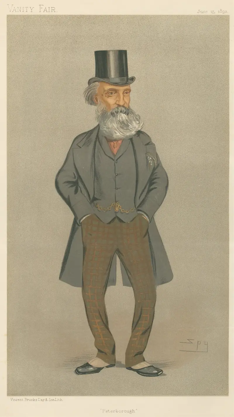 Politiker – 'Peterborough'. Mr. Alpheus Cleophas Morton. 15 juni 1873 av Leslie Matthew Ward