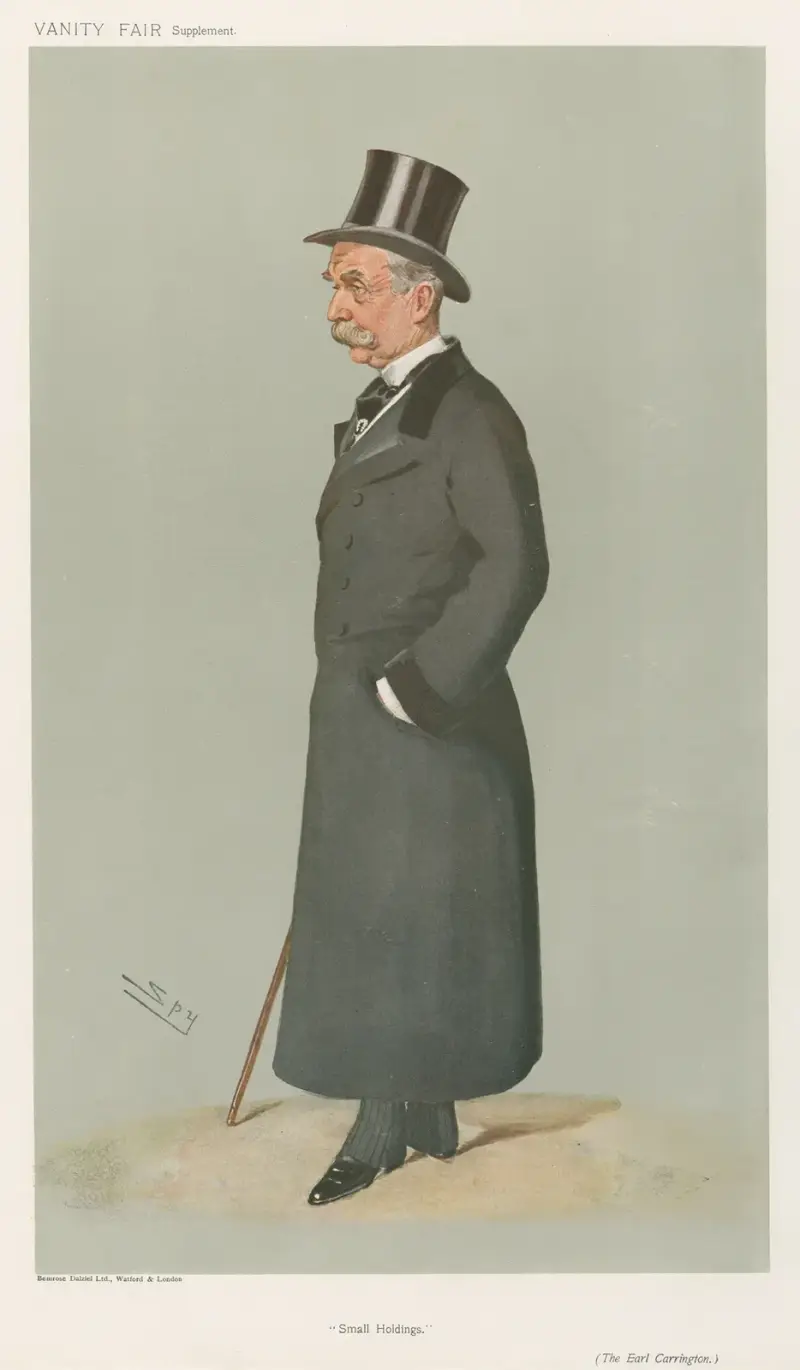 Politiker – 'Small Holdings'. Lord Carrington. 11 september 1907 av Leslie Matthew Ward