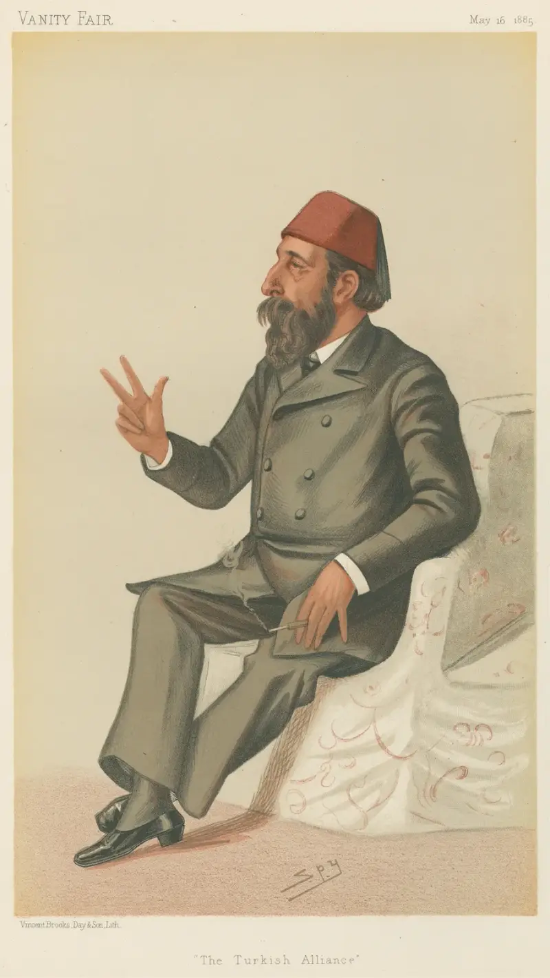 Politicians – ‘The Turkish Alliance’. Hassan Fehmy Pasha’. 16 May 1885 av Leslie Matthew Ward