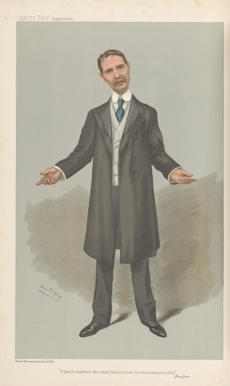 Premierminister – „Ein sanfter Hirte, der seine Herde in den Pferch der Schutzzölle führen würde“. Mr. Andrew Bonar Law von Leslie Matthew Ward