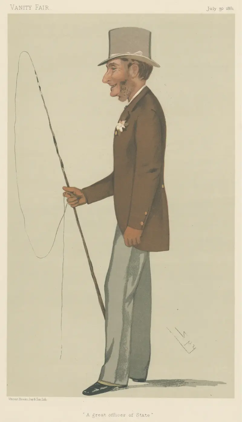 Sports, Miscellaneous; Carriages; ‘A Great Officer of State’, Lord Aveland, July 30, 1881 av Leslie Matthew Ward